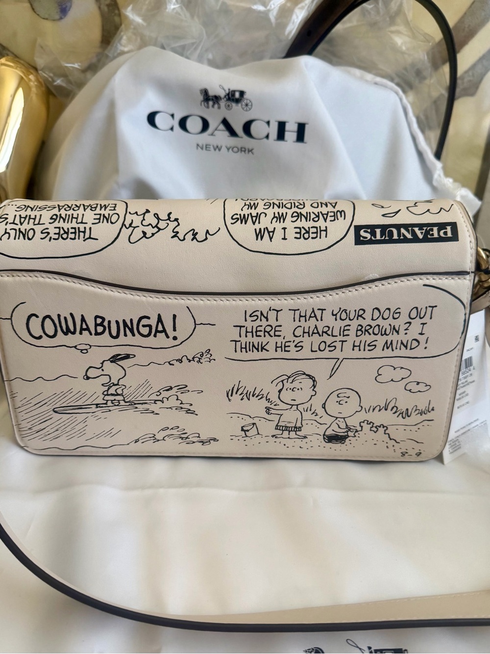 NWT Coach X Peanuts Tabby 26 Shoulder Bag With Snoopy Print HTF-Sold Out - Picture 6 of 16